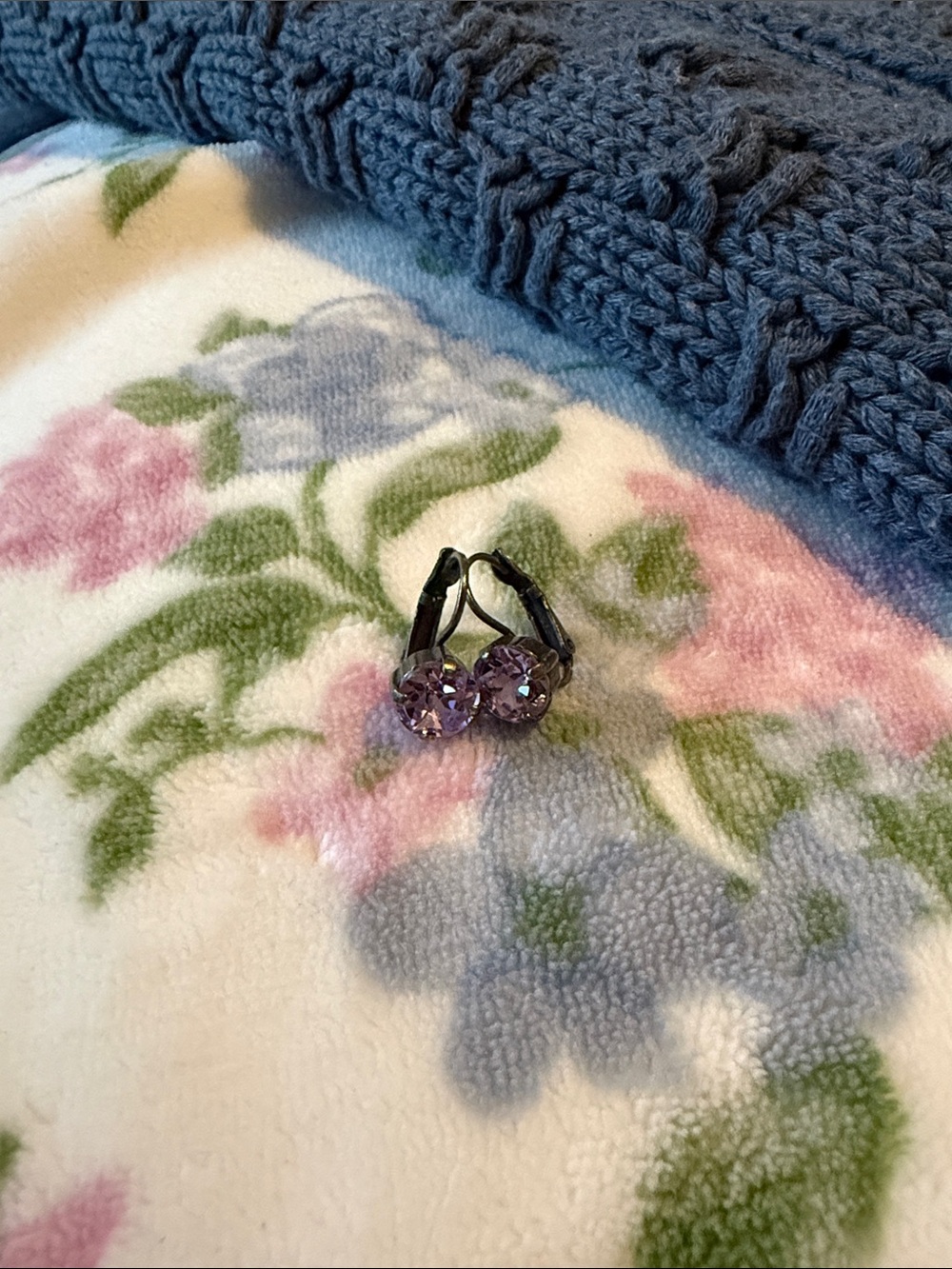 Sabika Lavender Crystal Leverback Earrings
